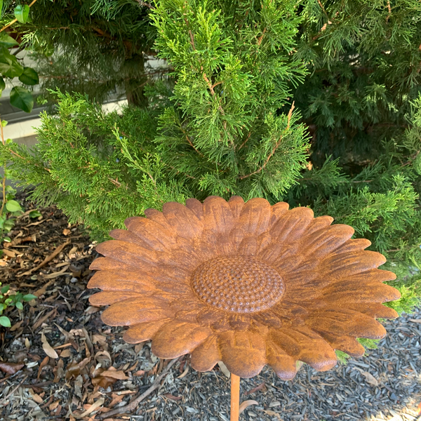 Birdfeeder Sunflower on Stake Rust 30x30x99cms