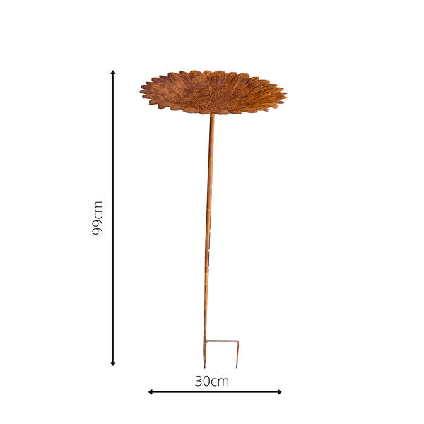 Birdfeeder Sunflower on Stake Rust 30x30x99cms