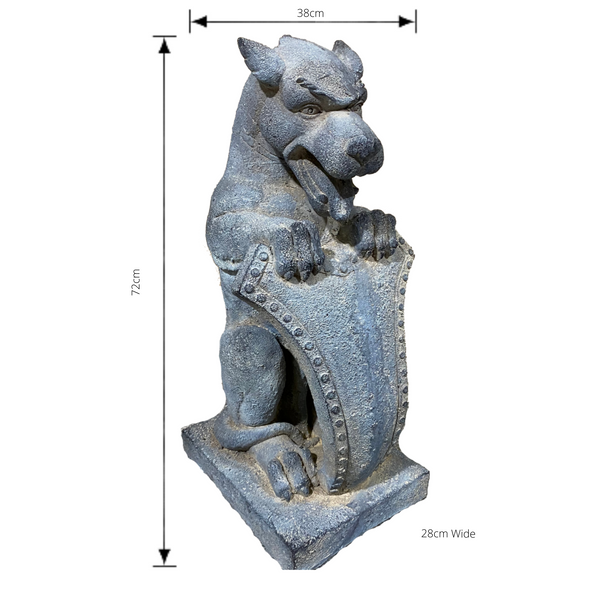 Statue - Canine Dog  with dimensions