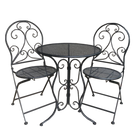 Patio Setting - Mia, Black 3 Piece Metal Garden Setting