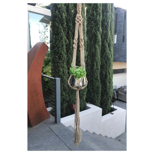 macrame jute hanging pot plant hanger 