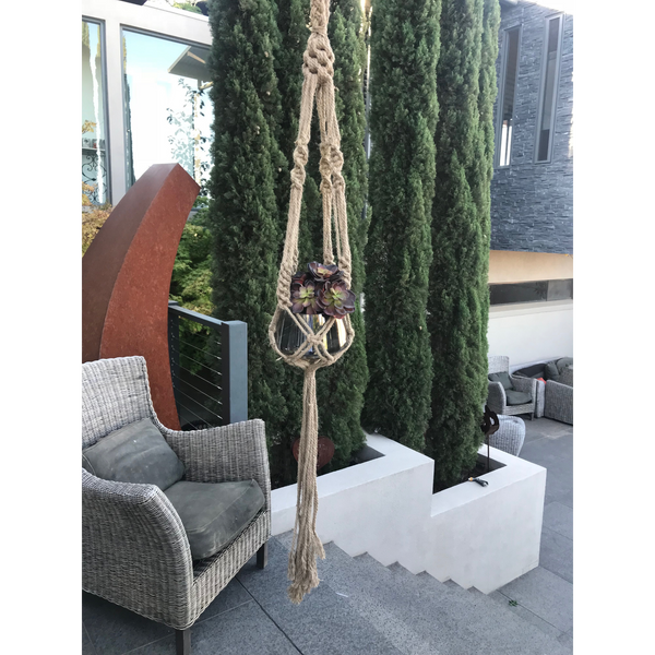 macrame jute hanging pot plant hanger 