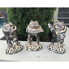 Statue - Frog Playing Guitar in the garden with 2 other frogs playing the accordion and the trumpet