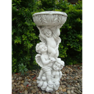 Statue - 3 Angel Cherub Flower Pot Bird Feeder in garden
