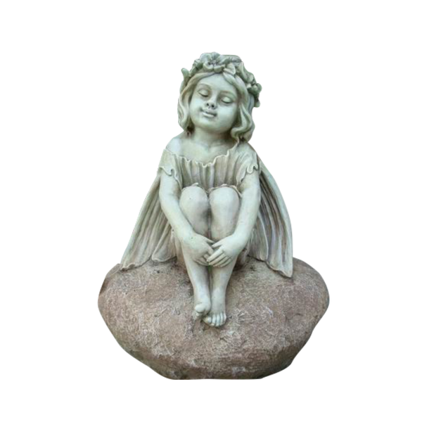Statue - Fairy Sitting on a Rock