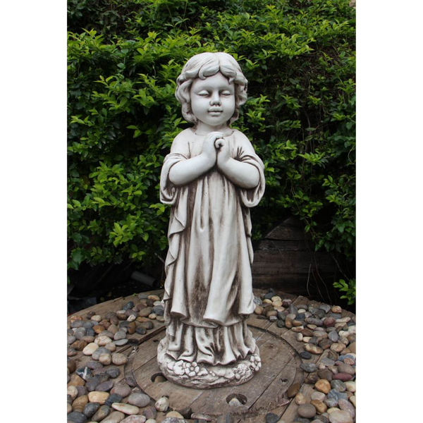 Statue - Child Standing Praying in the garden