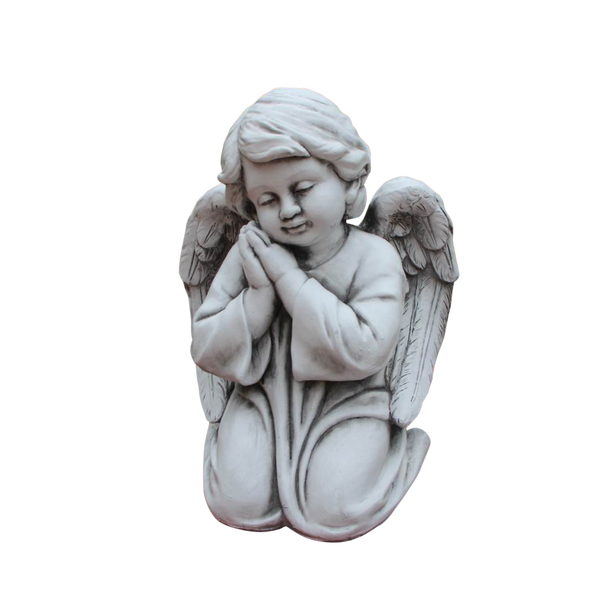 Statue - Angel Cherub Boy Kneeling Sculpture 