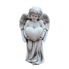 Statue - Angel Holding Heart Sculpture