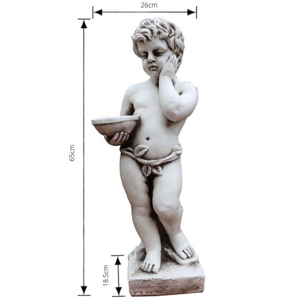 Statue - Boy Cherub Bird feeder with Bowl