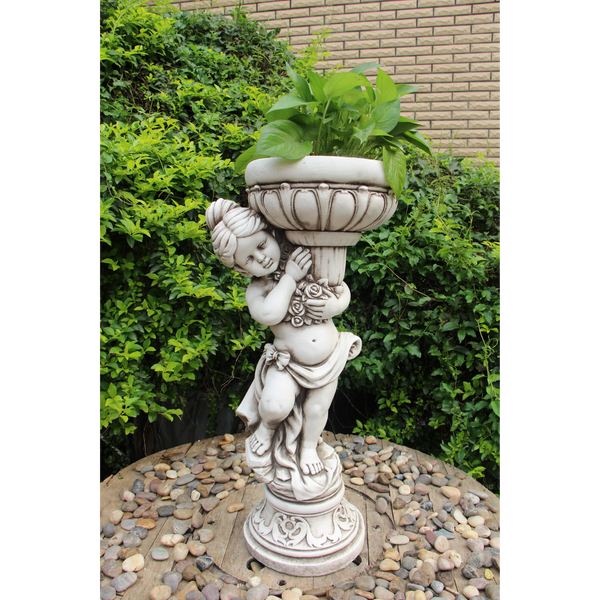 Statue - Girl Flower Pot Plant Holder in the garden
