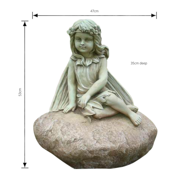 Statue - Fairy Leaning on Rock