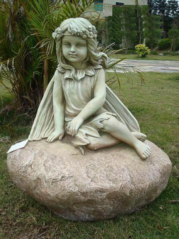 Statue - Fairy Leaning on Rock