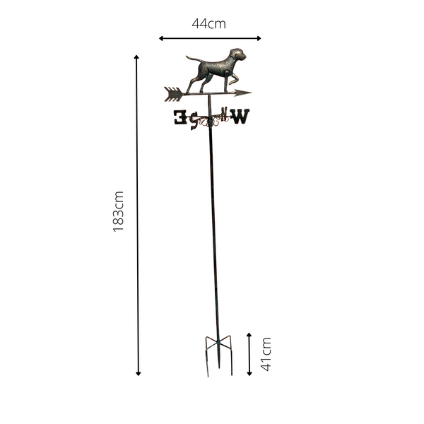 Weathervane Metal Dog 44x41x183 cms