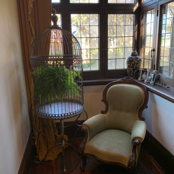 Birdcage Plant Holder Stand Display Ornamental Large in Antique Verdi Bronze