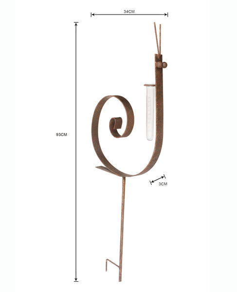 Set 2 Snail Rain Gauges Rustic finish 34x3x93cm high 3mm thick